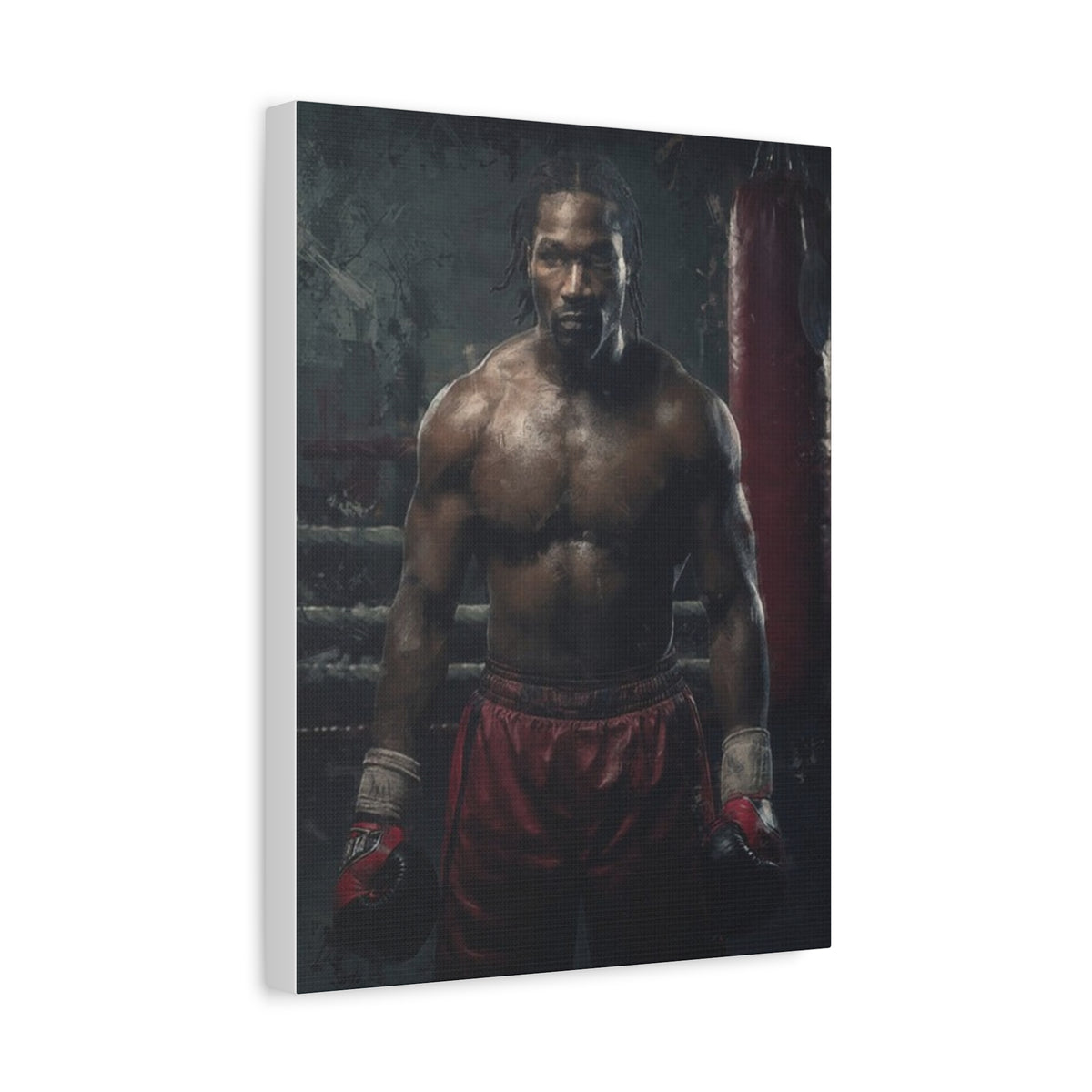 Lennox Lewis: Dynamic Boxing Brilliance - Stretched Canvas Fine Art Boxing Print Poster, Ready to Hang, Wall Art Boxing Gift