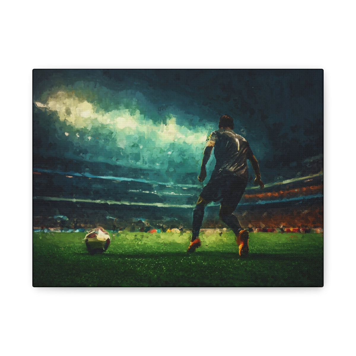 Goalkeeper's Artistry: Impressionist Soccer Painting Print - Stretched Canvas Fine Art, Ready to Hang - Ideal Football Fan Gift