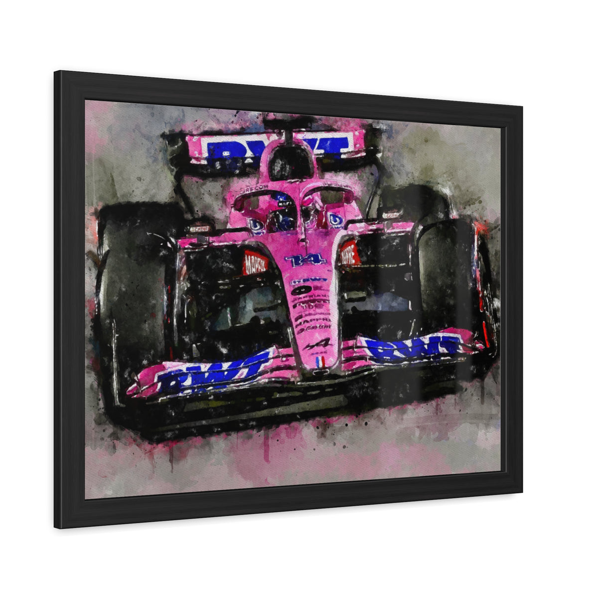 Accelerate Your Decor: Framed Watercolour F1 Fine Art Print Poster - Ready to Hang, Wall Art Formula One Gift