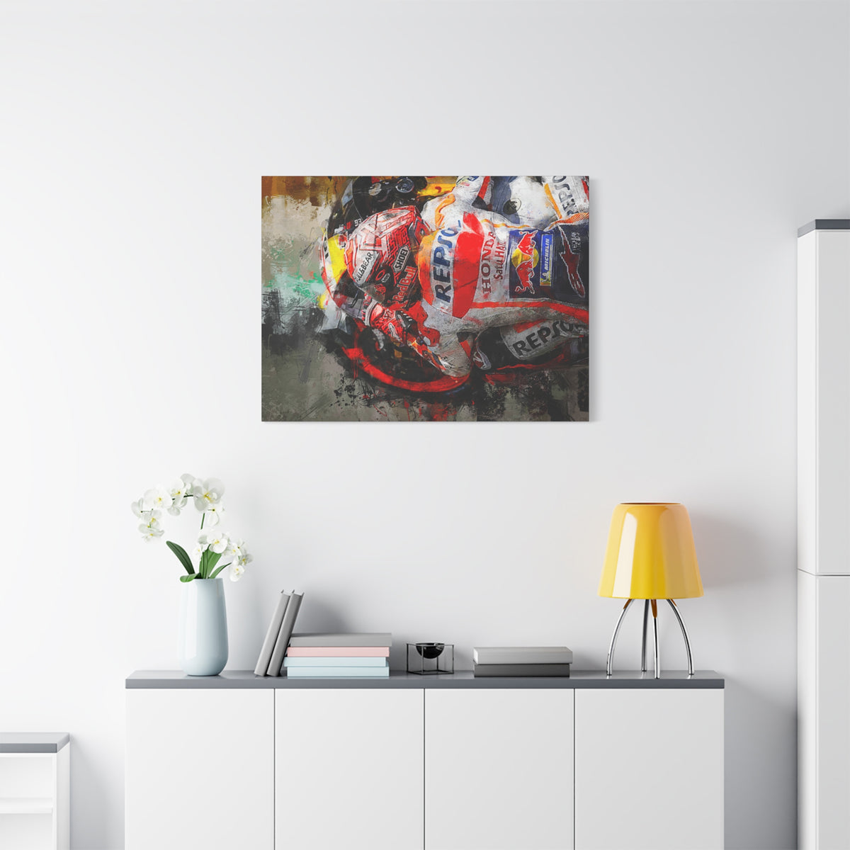 Adrenaline Rush: Stretched Canvas Fine Art MotoGP Print Poster - Ready to Hang, Wall Art MotoGP Gift
