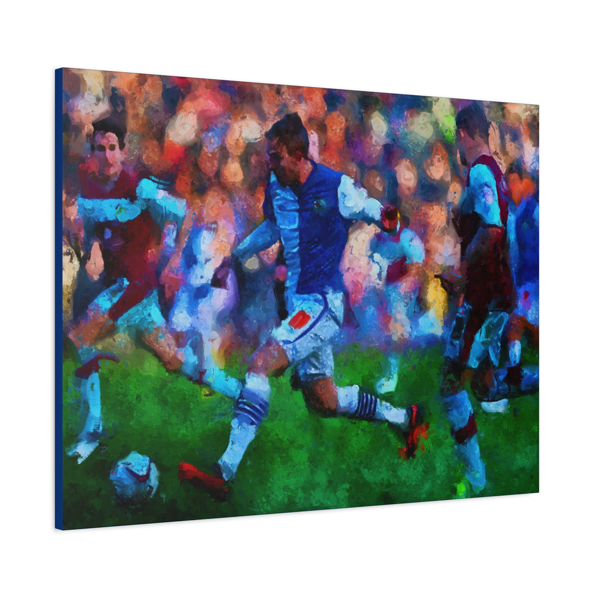 Burnley vs. Blackburn Rovers Derby Ready to Hang Framed Impessionist Fine Art Painting Print Poster, Football Wall Art, Soccer Fan Gift