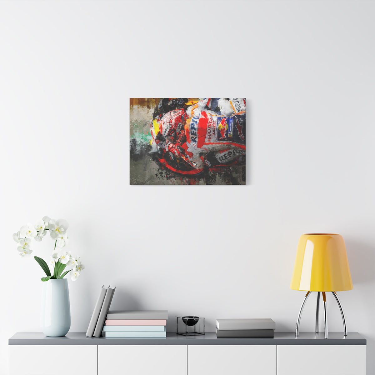 Adrenaline Rush: Stretched Canvas Fine Art MotoGP Print Poster - Ready to Hang, Wall Art MotoGP Gift