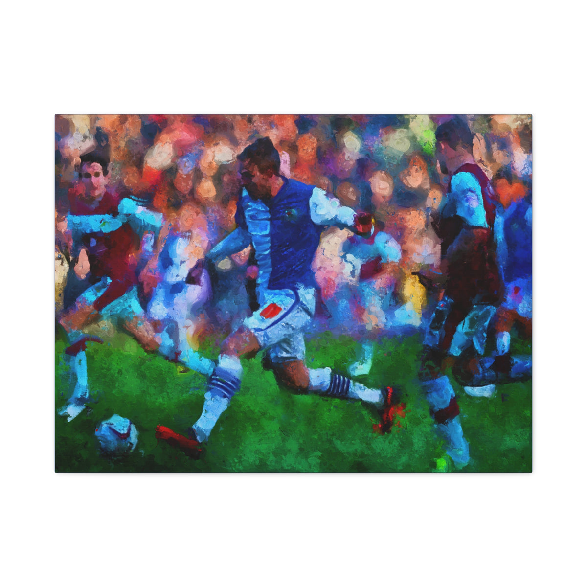 Burnley vs. Blackburn Rovers Derby Ready to Hang Framed Impessionist Fine Art Painting Print Poster, Football Wall Art, Soccer Fan Gift