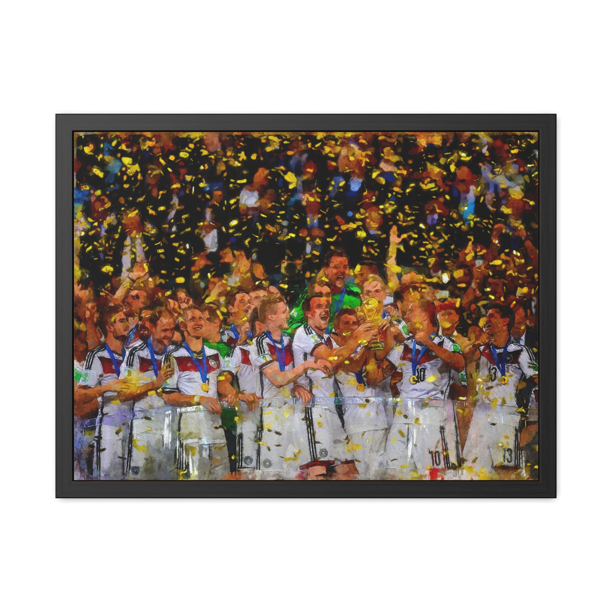 World Cup Winners 2014 Germany Watercolor Painting, Ready to Hang Framed Art Print Poster, Germany Fan Gift