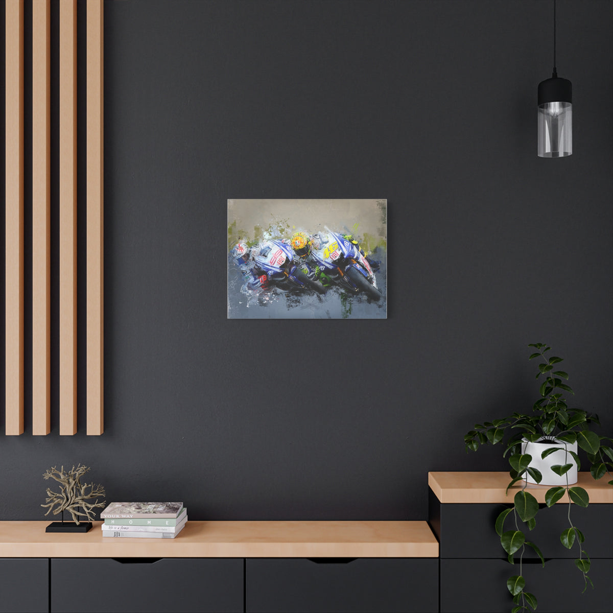 Feel the Thunder: Stretched Canvas Fine Art MotoGP Print Poster - Ready to Hang, Wall Art MotoGP Gift