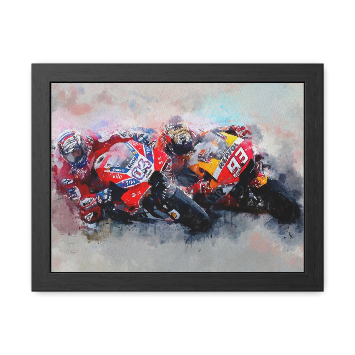 MotoGP Masterpiece: Framed Watercolour Fine Art Print  - Ready to Hang, Wall Art Poster - The Perfect MotoGP Gift