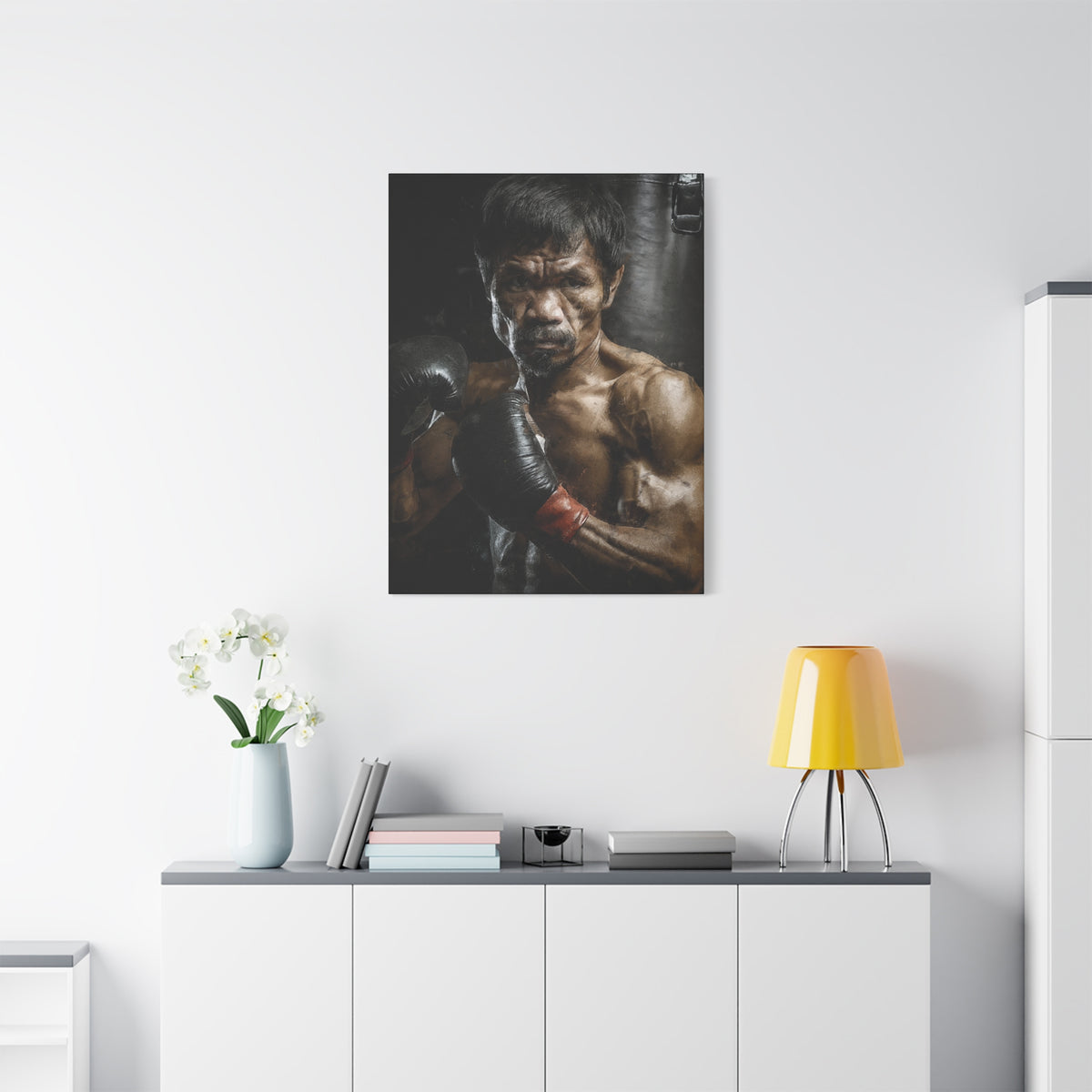 Manny Pacquiao Portrait Painting: Stretched Canvas Fine Art Boxing Print Poster- Ready to Hang, Wall Art Boxing Gift
