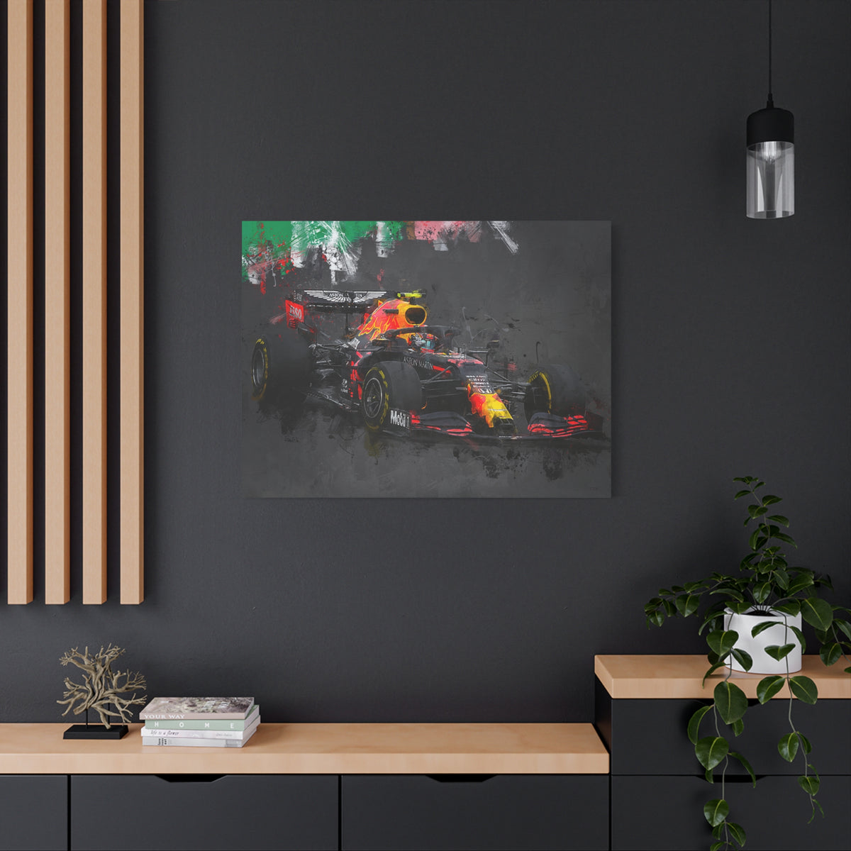 Experience Speed in Style: Stretched Canvas F1 Fine Art Print Poster of Aston Martin - Ready to Hang, Wall Art Formula One Gift