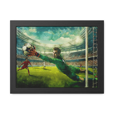 Spectacular Save: Expressionist Soccer Art - Ready to Hang Framed Watercolour Fine Art Print, Football Wall Art, Soccer Fan Gift