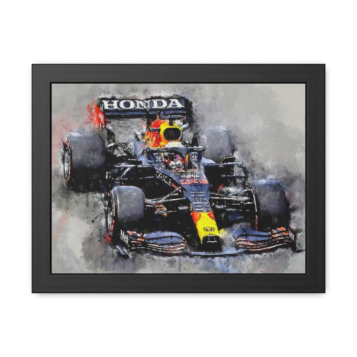 Embark on a Thrilling Red Bull Ride: Framed Watercolour F1 Fine Art Print - Ready to Hang, Wall Art Formula One Gift.