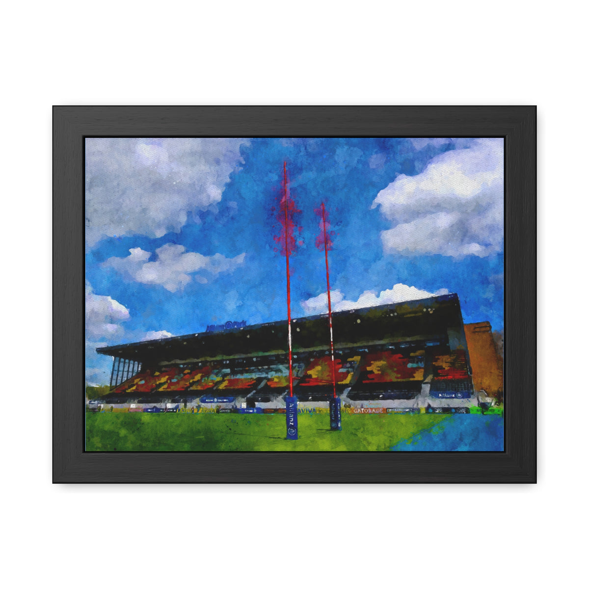 Saracens Serenity: Allianz Park Painting- Ready to Hang Framed Fine Art Rugby Print Poster, Stadium Ground Wall Art, Saracens Rugby Fan Gift