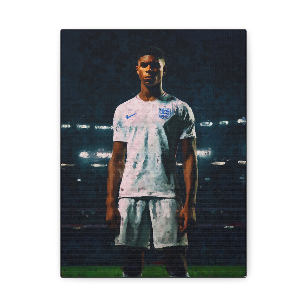 Rashford's England Glory: Impressionist Portrait Painting - Stretched Canvas Art Print Poster- Ready to Hang Football Wall Art, Fan Gift