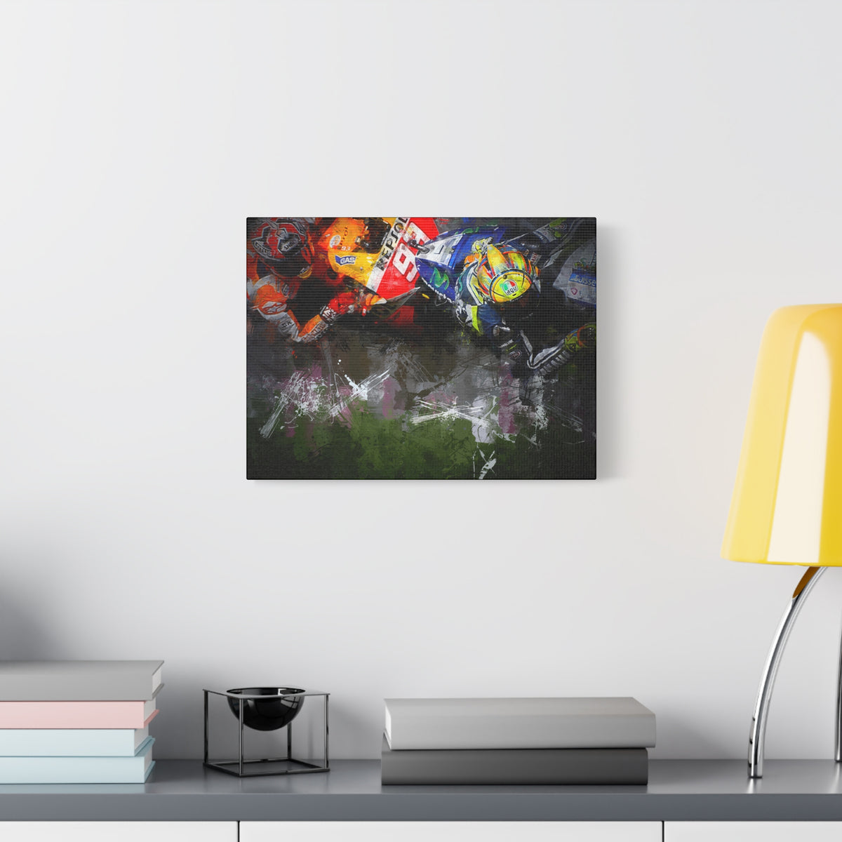 Duel of Champions: Stretched Canvas Fine Art MotoGP Print Poster - Ready to Hang, Wall Art MotoGP Gift