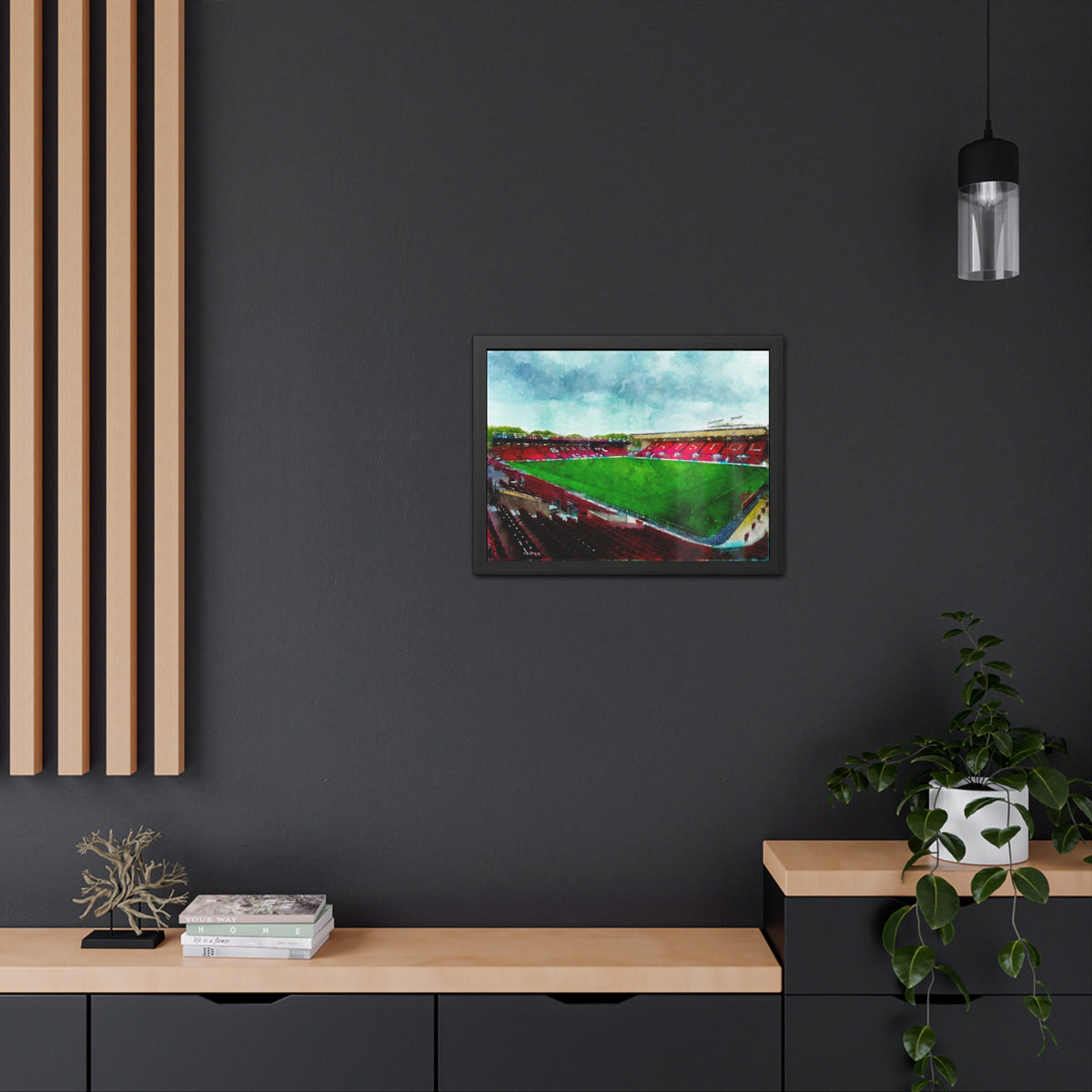Ashton Aura: Bristol Rugby Painting - Ready to Hang Framed Fine Art Rugby Print Poster, Stadium Ground Wall Art, Bears Rugby Fan Gift