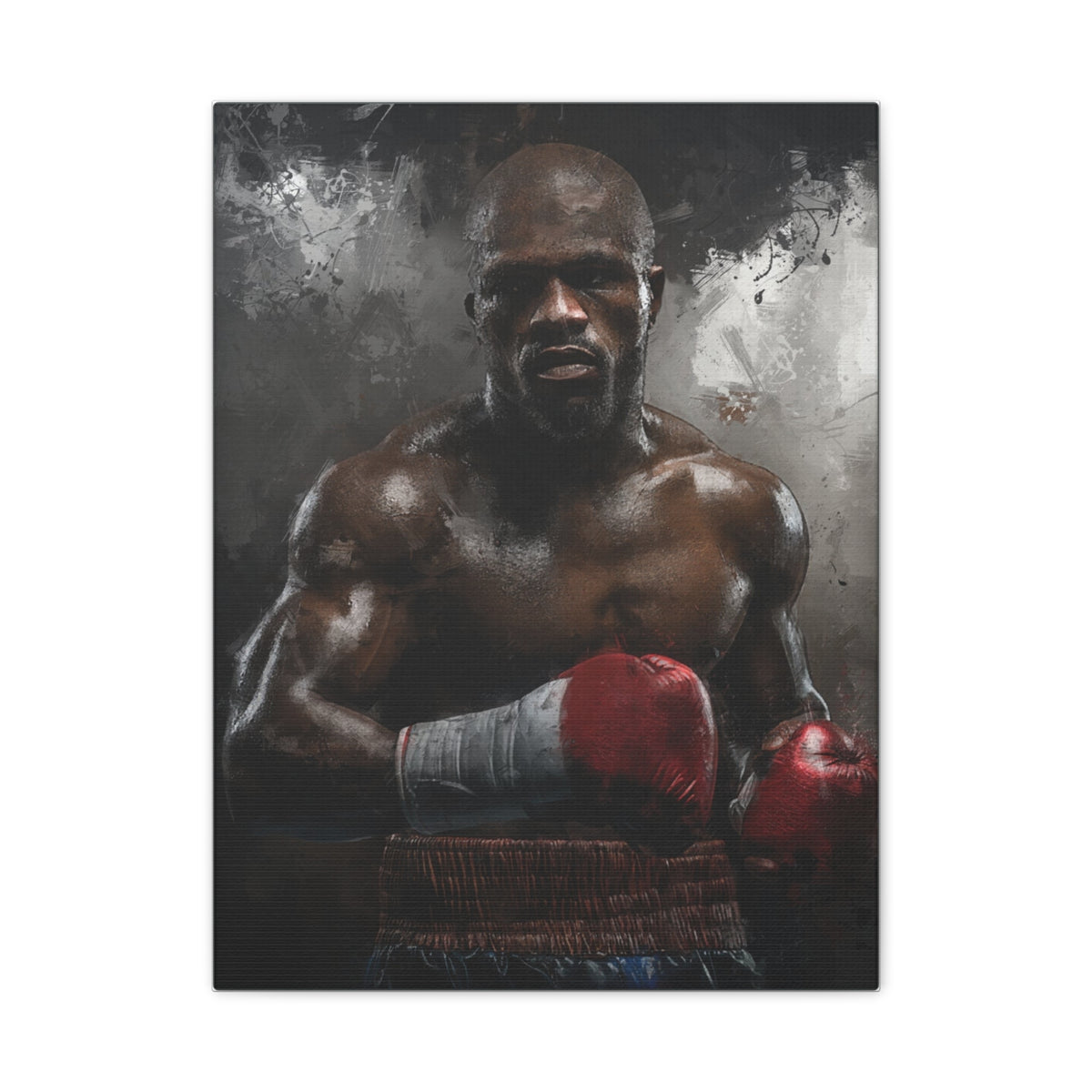 Floyd Mayweather Jr. Portrait Painting: Stretched Canvas Fine Art Boxing Print Poster - Ready to Hang, Wall Art Boxing Gift
