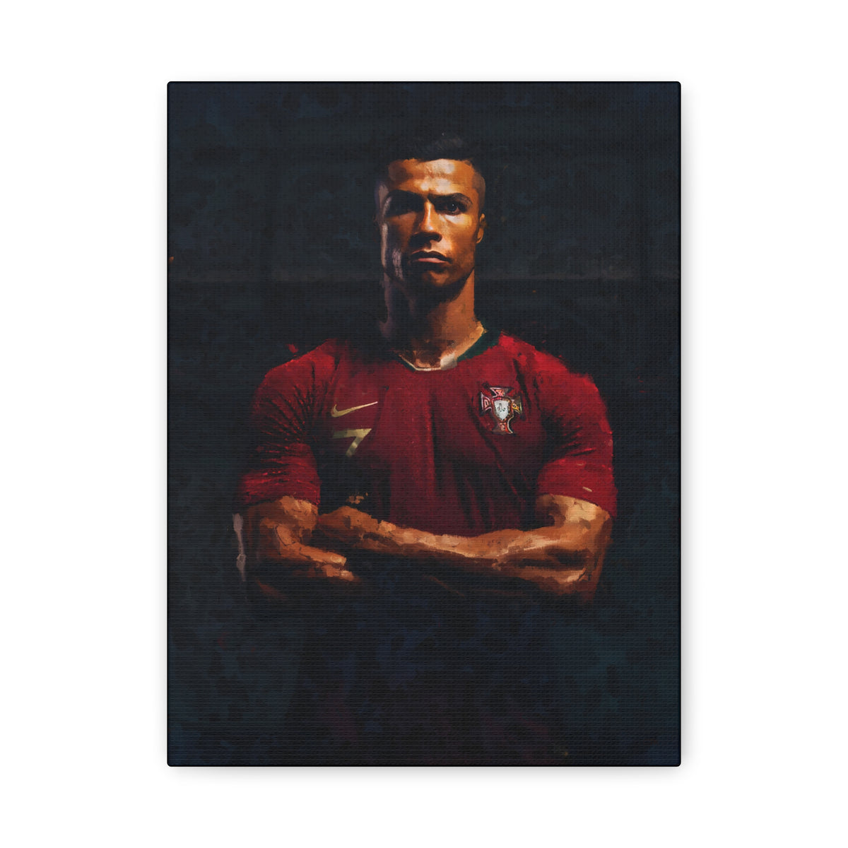 Ronaldo's Majesty: Impressionist Portrait Painting - Stretched Canvas Football Art Print Poster- Ready to Hang Wall Art, Soccer Fan Gift