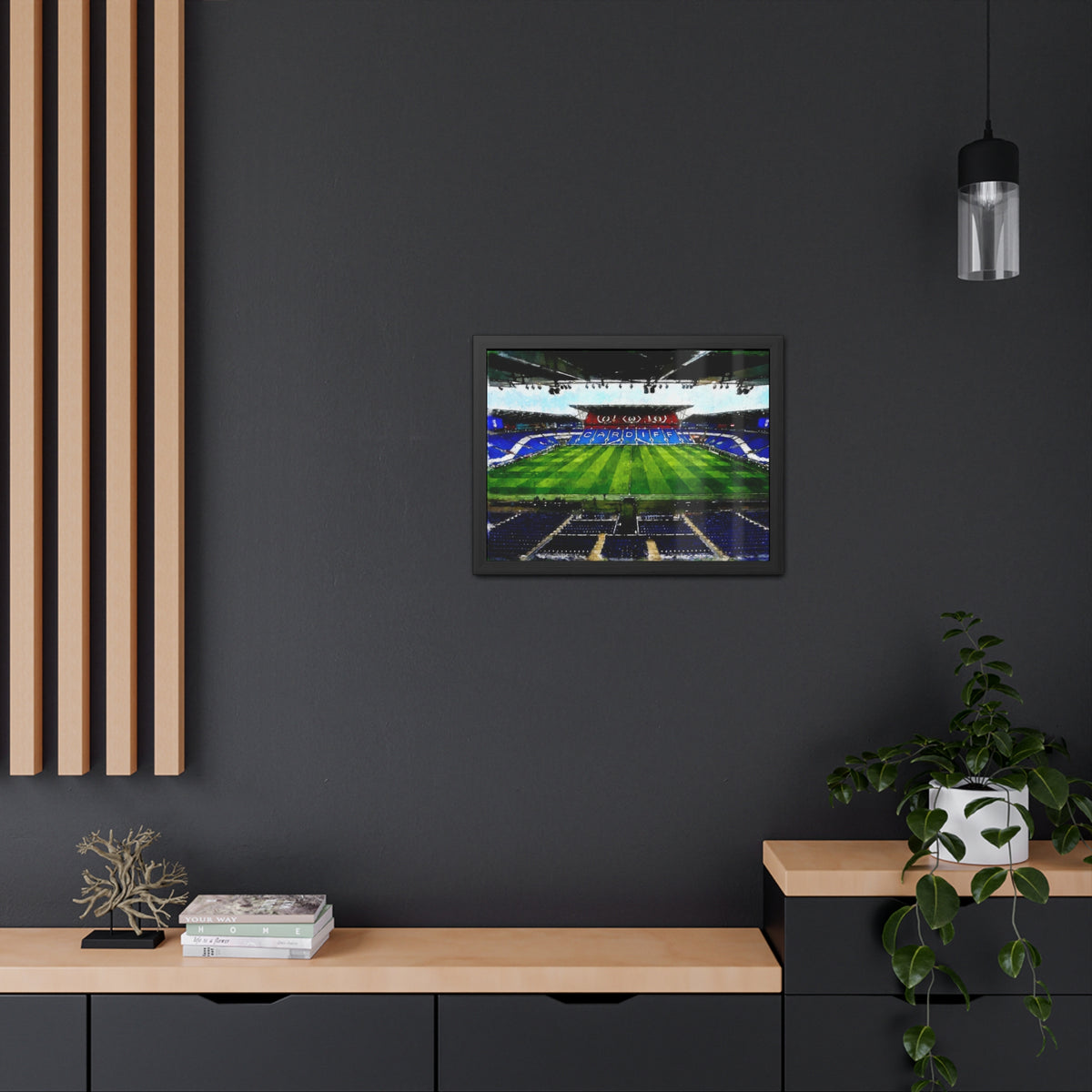 Cardiff City Stadium. Ready to Hang Framed Watercolour Fine Art Painting Print Poster, Football Wall Art, Soccer Fan Gift