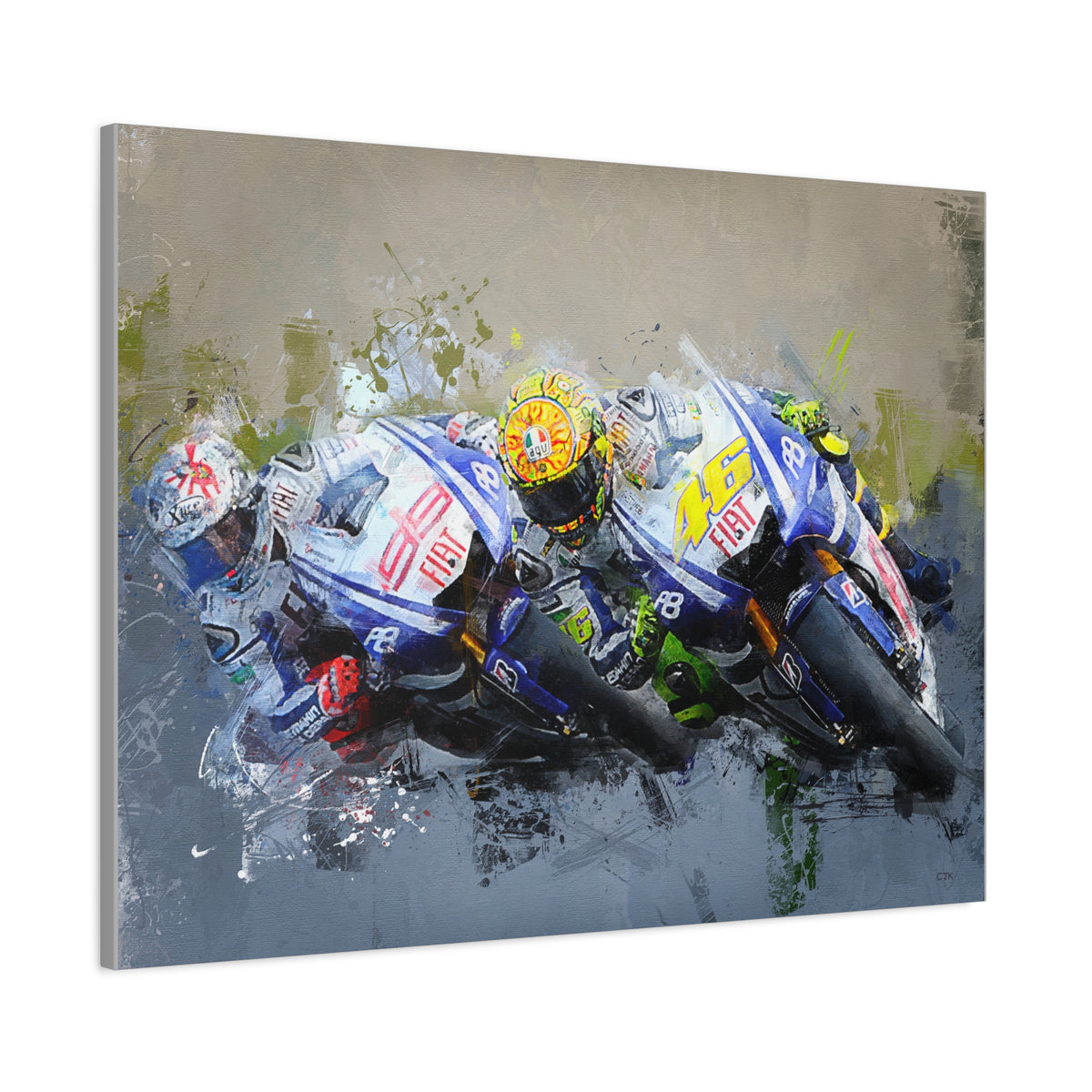 Feel the Thunder: Stretched Canvas Fine Art MotoGP Print Poster - Ready to Hang, Wall Art MotoGP Gift