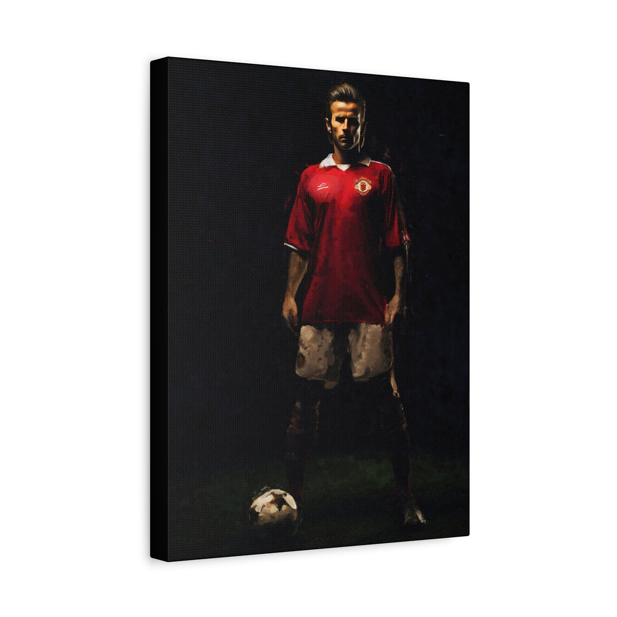 Beckham's Elegance: Impressionist Portrait Painting - Stretched Canvas Football Fine Art Print Poster- Ready to Hang Football Wall Art