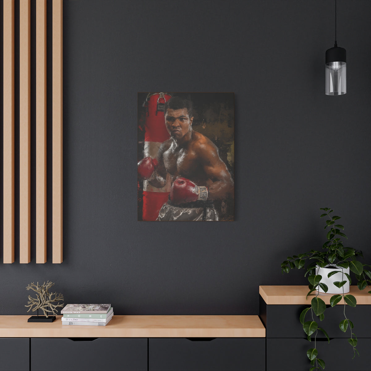 The Greatest: Muhammad Ali Stretched Canvas Fine Art Boxing Print Poster - Ready to Hang, Wall Art Boxing Gift