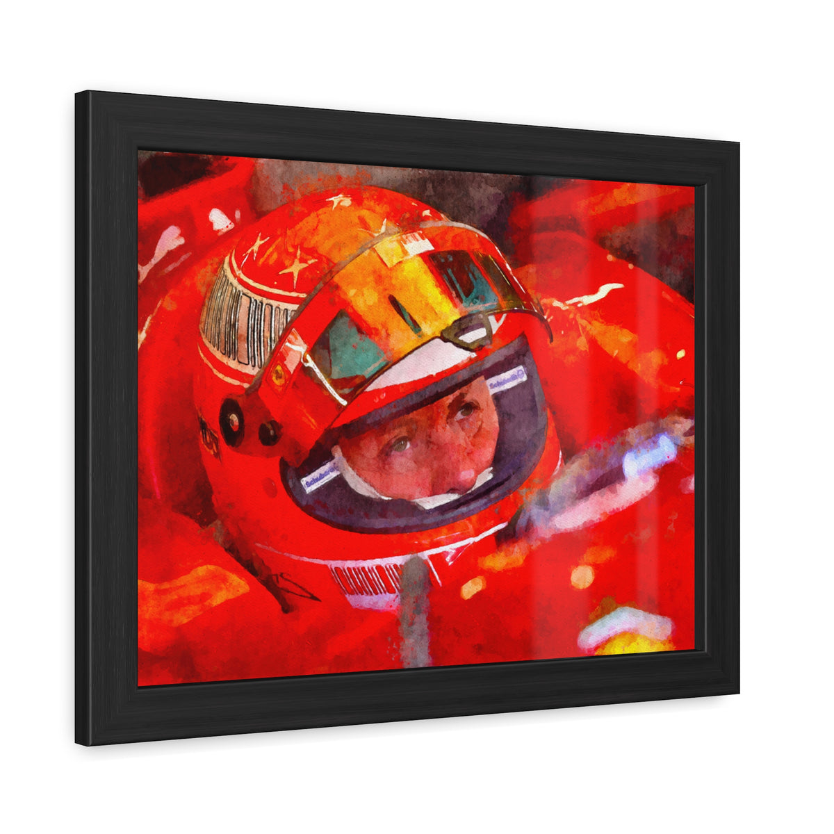Capture the Speed: Michael Schumacher F1 Watercolour Fine Art Print - Framed Fine Art Poster, Ready to Hang, Wall Art Formula One Gift