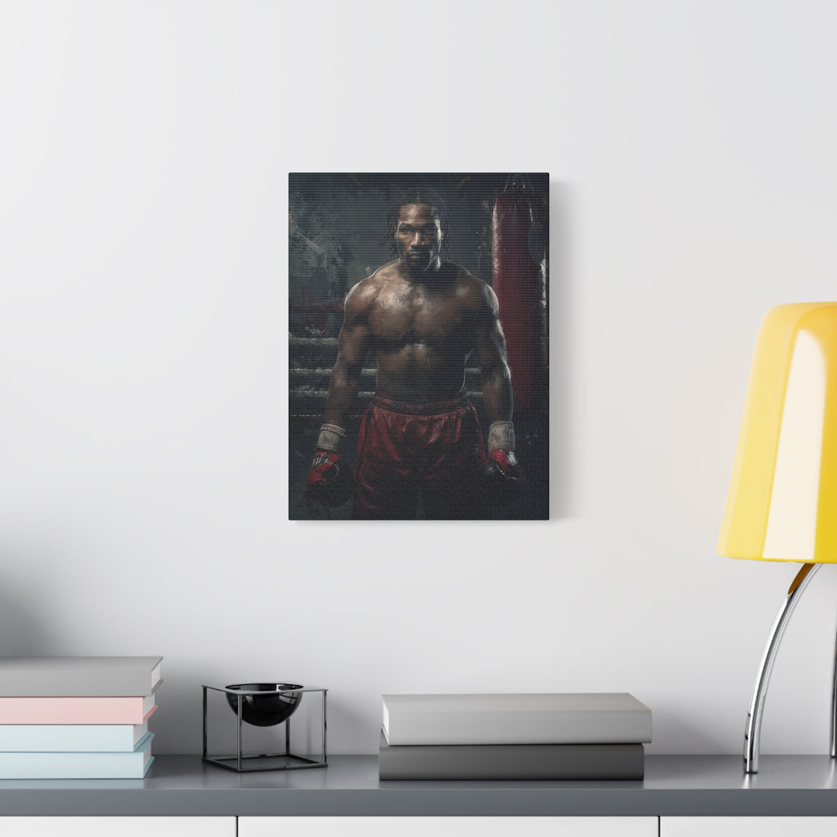 Lennox Lewis: Dynamic Boxing Brilliance - Stretched Canvas Fine Art Boxing Print Poster, Ready to Hang, Wall Art Boxing Gift