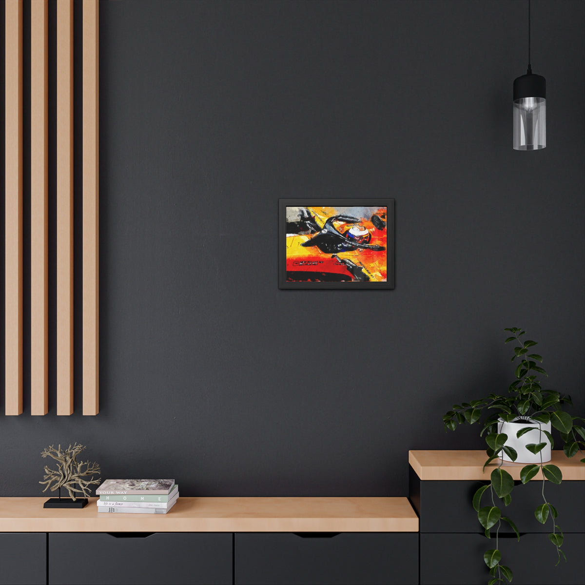 Capture the F1 Essence with Carlos Sainz - Framed Watercolour Fine Art Print Poster - Ready to Hang, Wall Art Formula One Gift