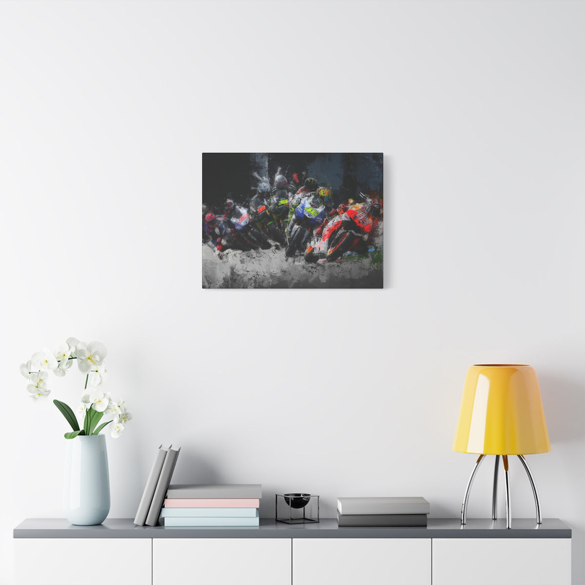 Rev Up Your Walls with Thrilling MotoGP Action! Stretched Canvas Fine Art MotoGP Print Poster - Ready to Hang, Wall Art MotoGP Gift