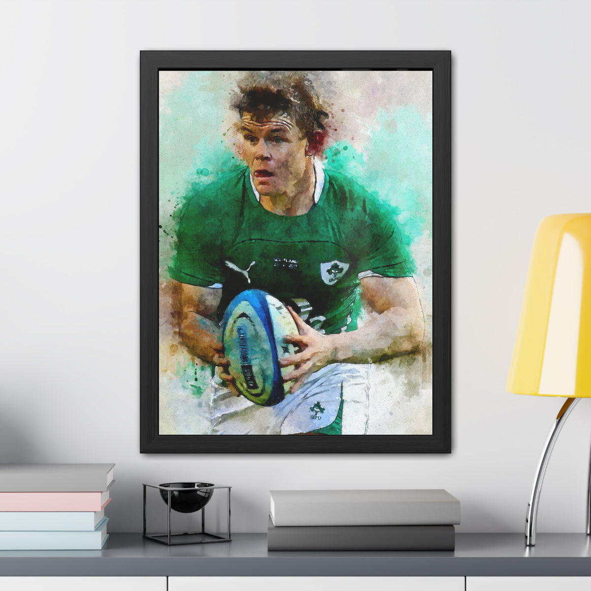 Brian O'Driscoll:  Fine Art Print of the Legendary Rugby Player - Ready to Hang Framed Rugby Print Poster,  Wall Art, Rugby Fan Gift