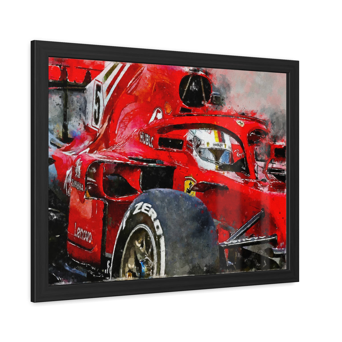 Drive into the F1 Fast Lane: Framed Watercolour F1 Fine Art Print - Ready to Hang, Wall Art Formula One Gift.