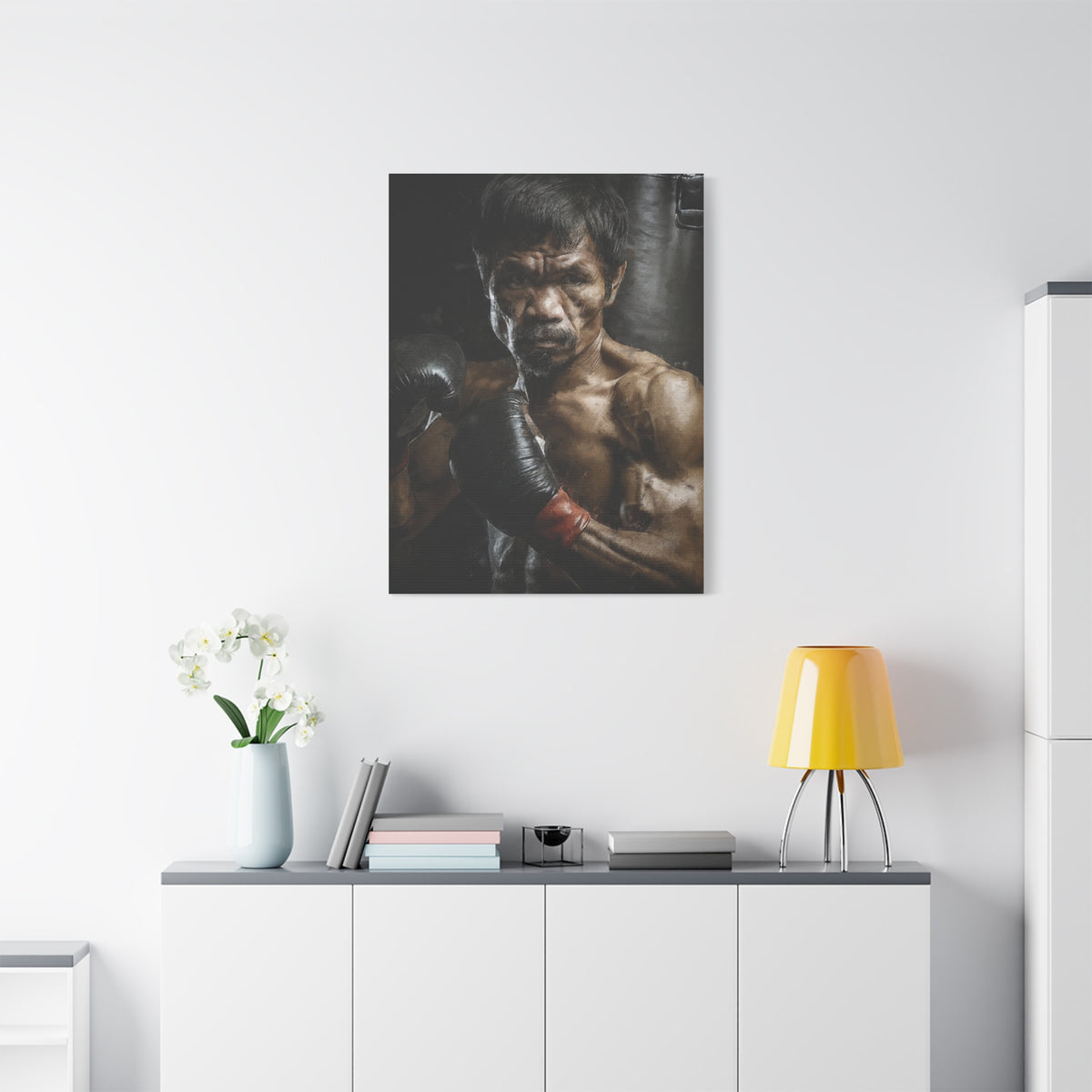 Manny Pacquiao Portrait Painting: Stretched Canvas Fine Art Boxing Print Poster- Ready to Hang, Wall Art Boxing Gift