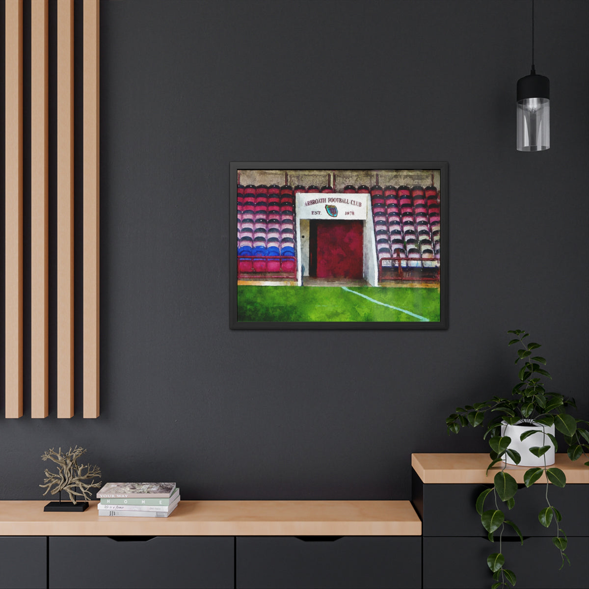 Arbroath FC Gayfield Park Watercolour Print ,Ready to Hang Framed Watercolour Fine Art Painting Print Poster