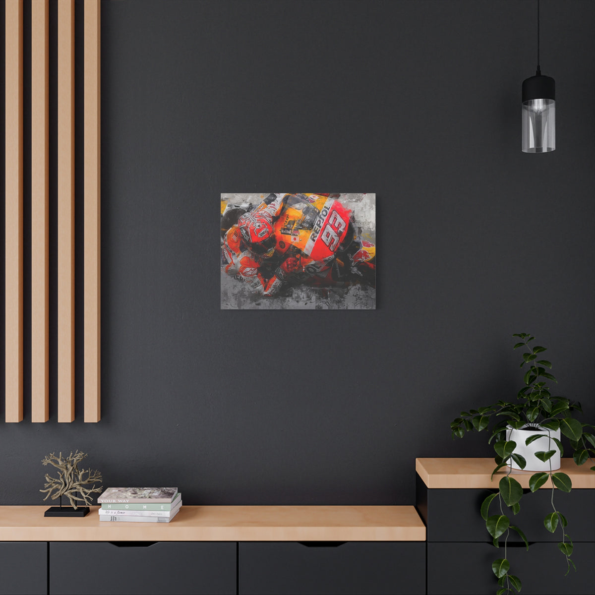 Marc Marquez Masterpiece, Stretched Canvas Fine Art MotoGP Print Poster, Ready to Hang, Wall Art MotoGP Gift