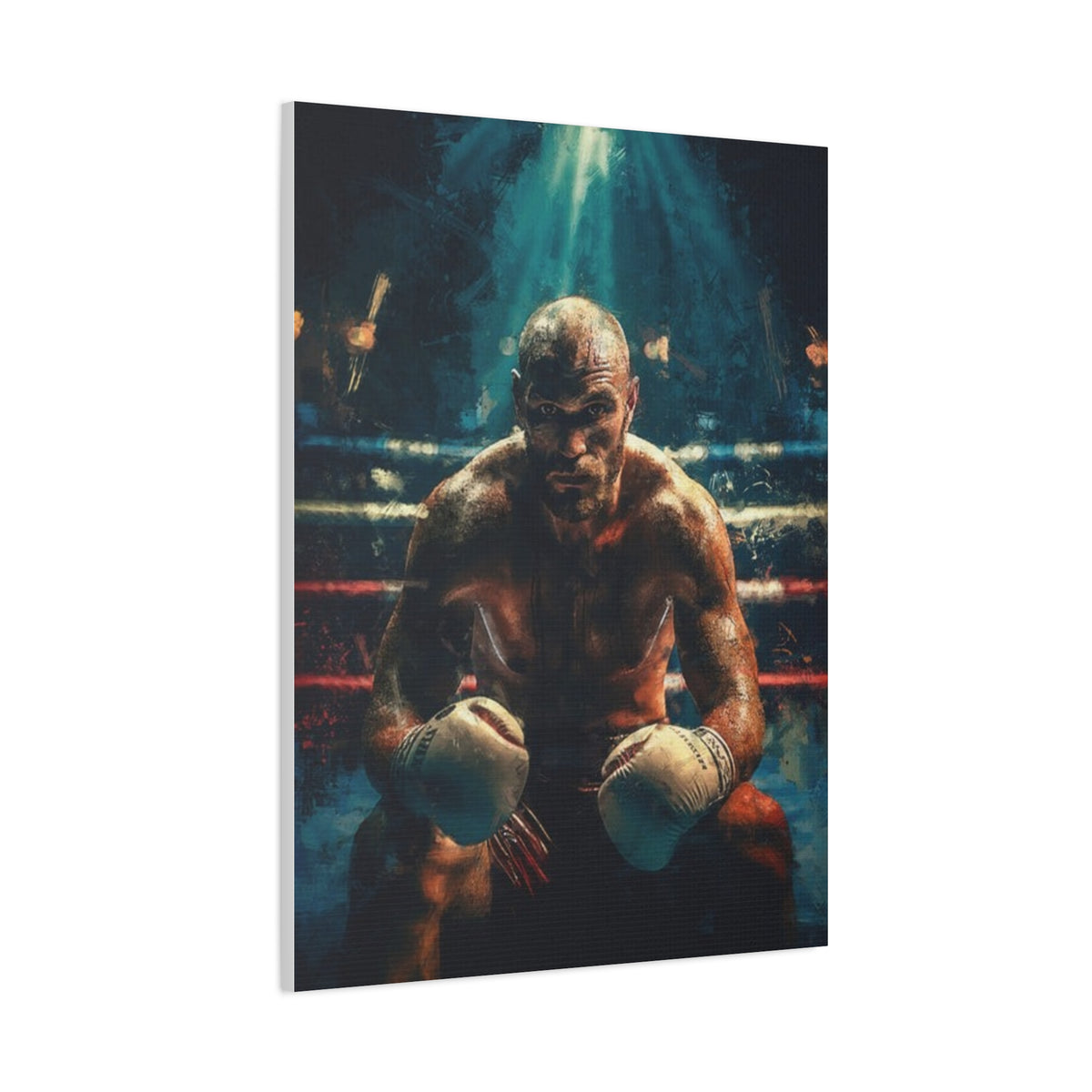 Fury Unleashed: Stretched Canvas Fine Art Boxing Print - Ready to Hang, Wall Art Boxing Gift