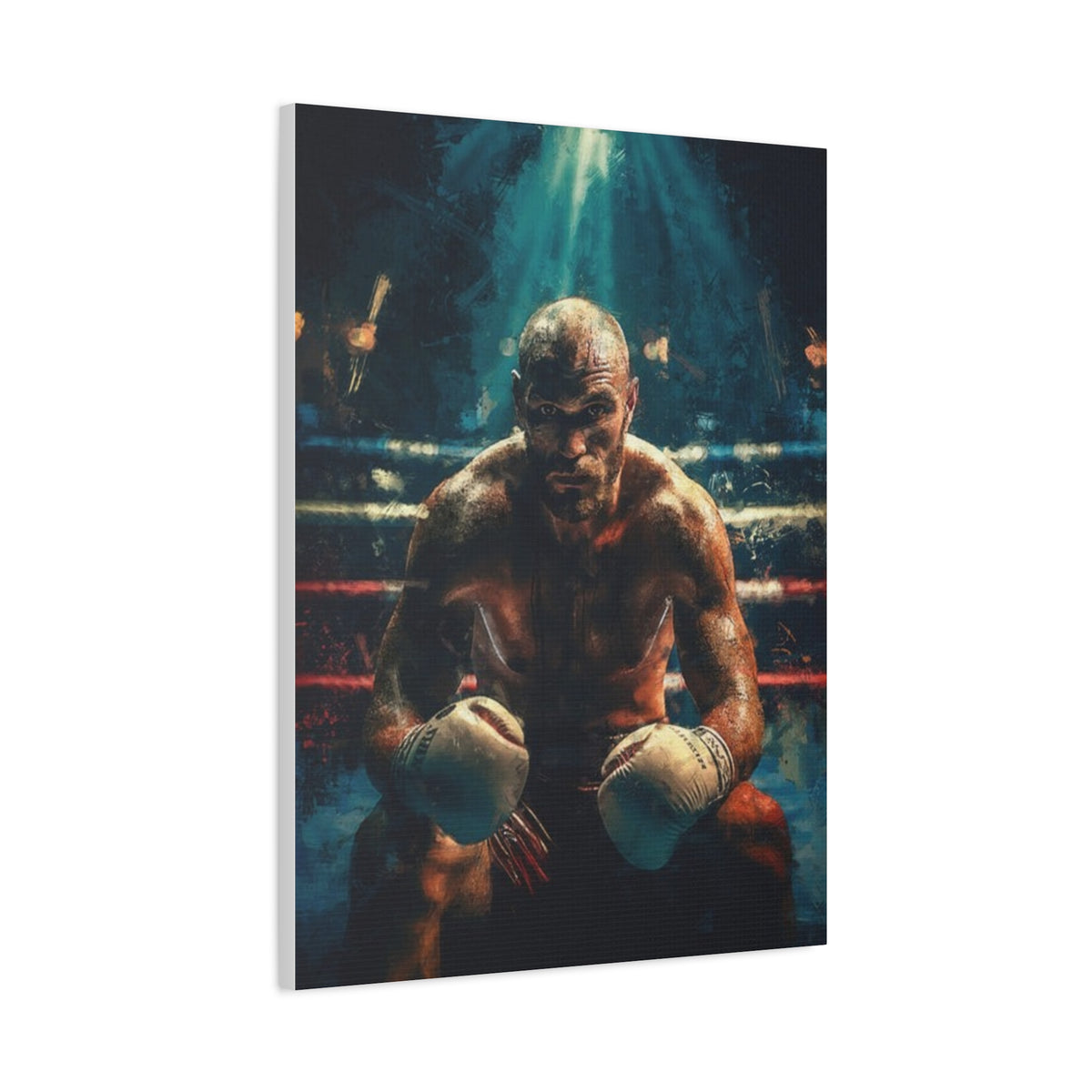 Fury Unleashed: Stretched Canvas Fine Art Boxing Print - Ready to Hang, Wall Art Boxing Gift