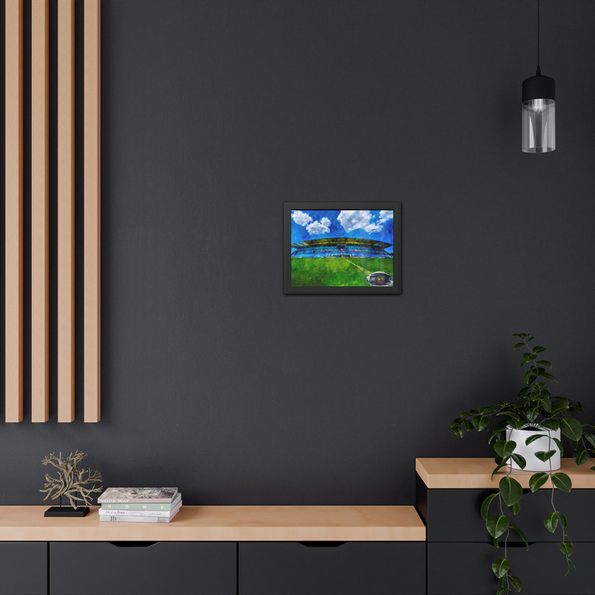 Sandy Park Reverie: Exeter Chiefs Expressionist Painting - Ready to Hang Framed Rugby Print, Stadium Ground Wall Art, Chiefs Rugby Fan Gift