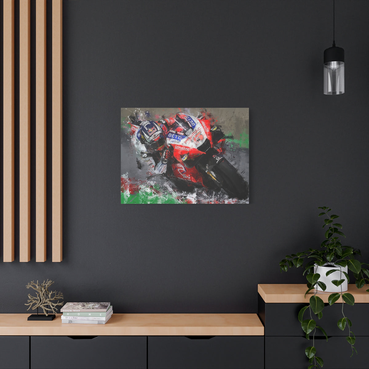 MotoGP Marvel: Stretched Canvas Fine Art Print Poster - Ready to Hang, Wall Art MotoGP Gift