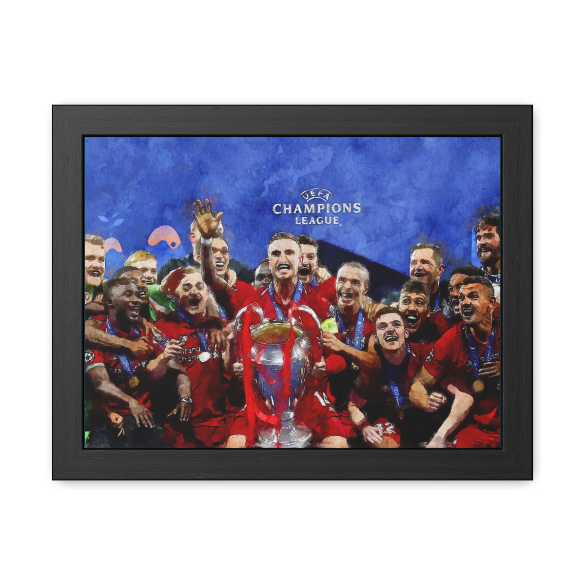Champions League Winners 2019 Liverpool Watercolour Painting, Ready to Hang Framed Art Print Poster, Liverpool Fan Gift