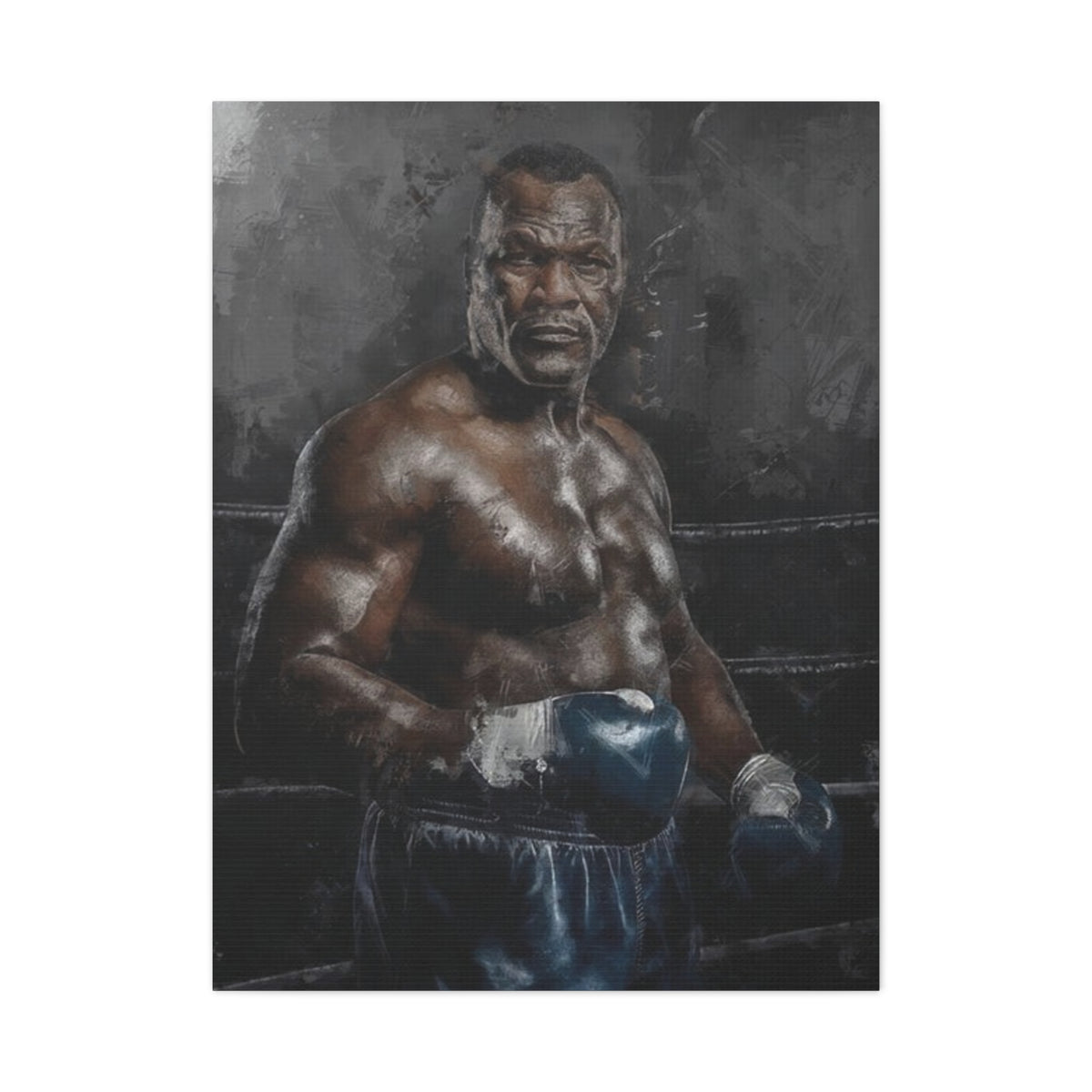 Smokin' Joe Frazier: Stretched Canvas Fine Art Boxing Print Poster - Ready to Hang, Wall Art Boxing Gift