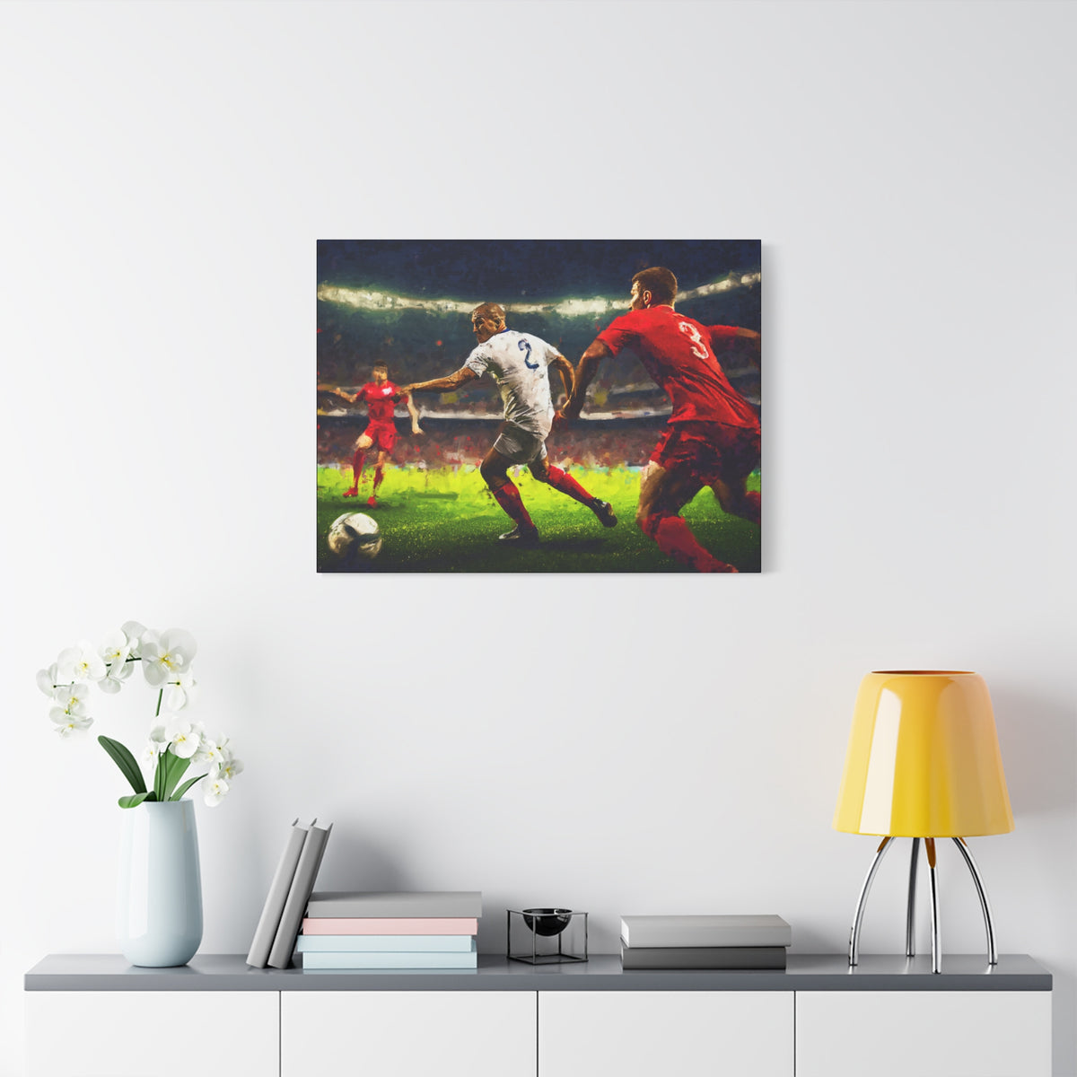 Passion Unleashed: Impressionist Soccer Painting Print on Stretched Canvas - Ready to Hang Football Fine Art Poster, Ideal Football Fan Gift
