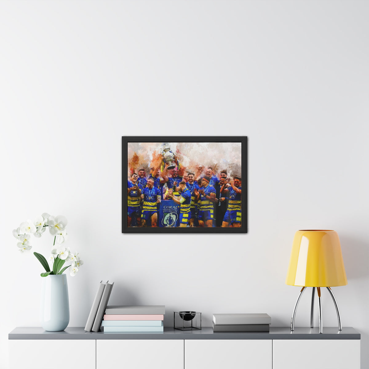 Rugby League Challenge Cup Winners 2019 Warrington Wolves Framed Art Print Poster, Ready to Hang, Wolves Fan Gift