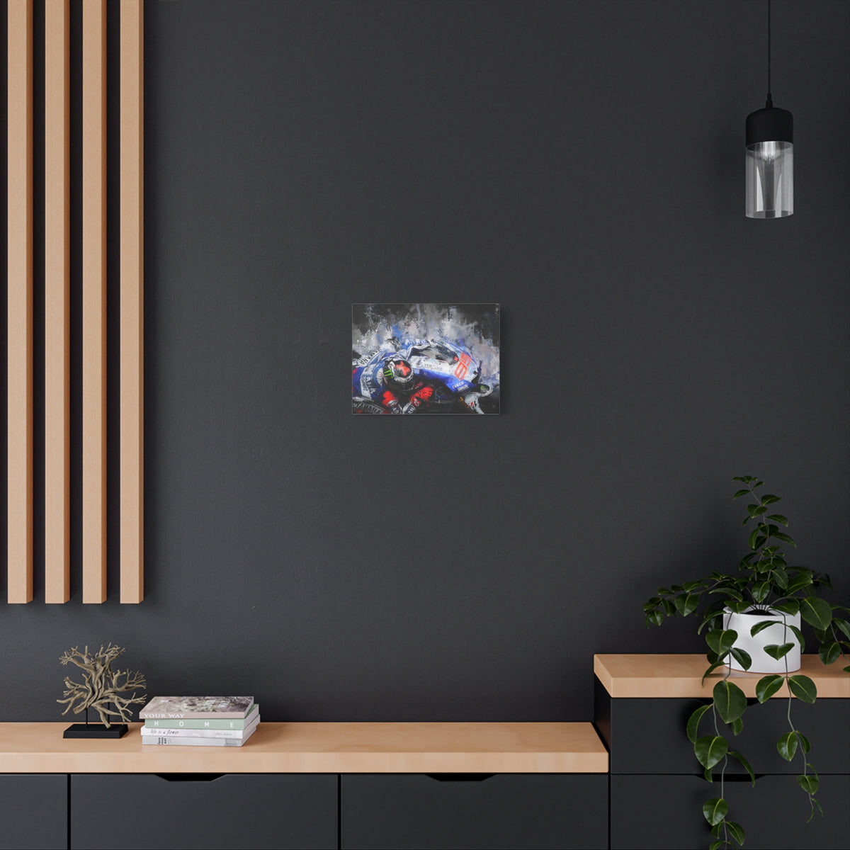 Ride the Rush with Jorge Lorenzo : Stretched Canvas Fine Art MotoGP Print Poster - Ready to Hang, Wall Art MotoGP Gif
