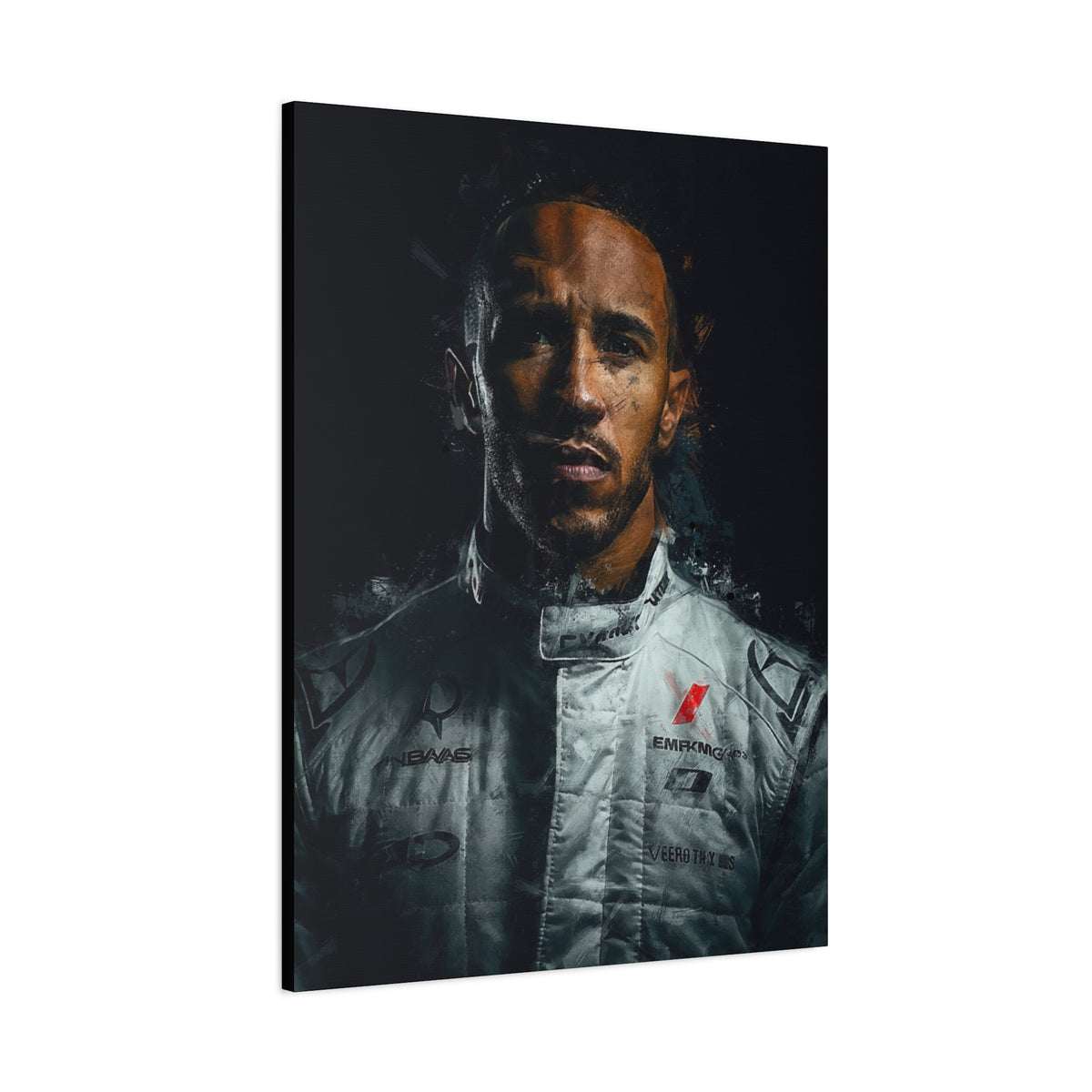 Captivating Lewis Hamilton Portrait - Stretched Canvas Fine Art Print, Ready to Hang, Wall Art Formula One Gift