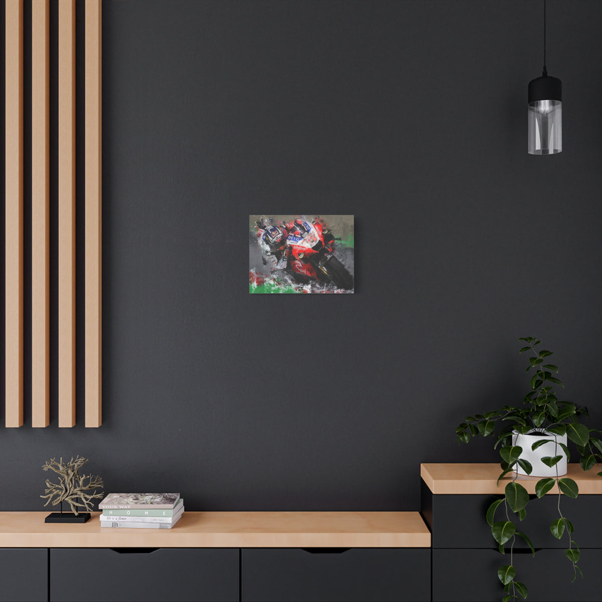 MotoGP Marvel: Stretched Canvas Fine Art Print Poster - Ready to Hang, Wall Art MotoGP Gift