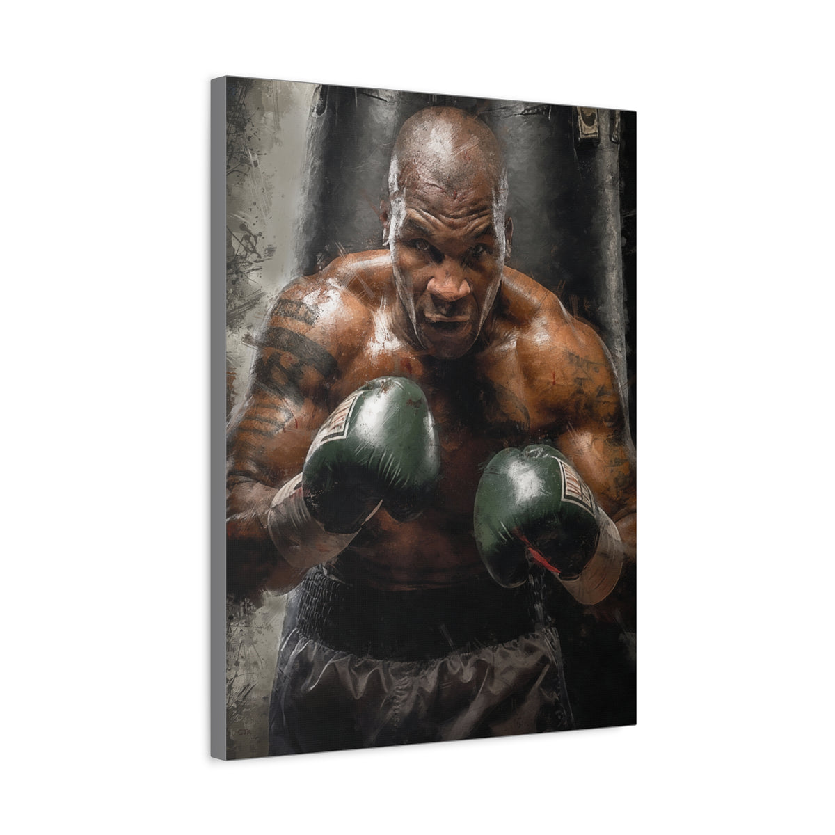 Iron Mike Tyson: Expressive Canvas Fine Art Print Poster - Ready to Hang, Wall Art Boxing Gift
