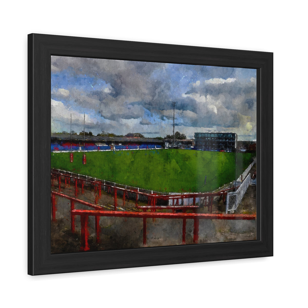 Belle Vue Reverie: Wakefield Painting - Ready to Hang Framed Fine Art Rugby Print Poster, Wildcats Rugby Fan Gift