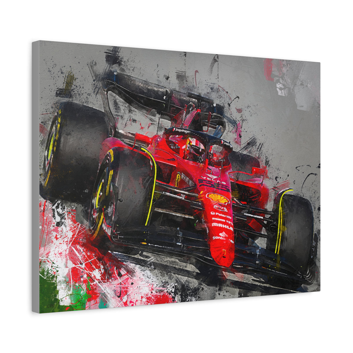 Speed and Style Unleashed: Stretched Canvas Fine Art F1 Print Poster - Ready to Hang, Wall Art Formula One Gift