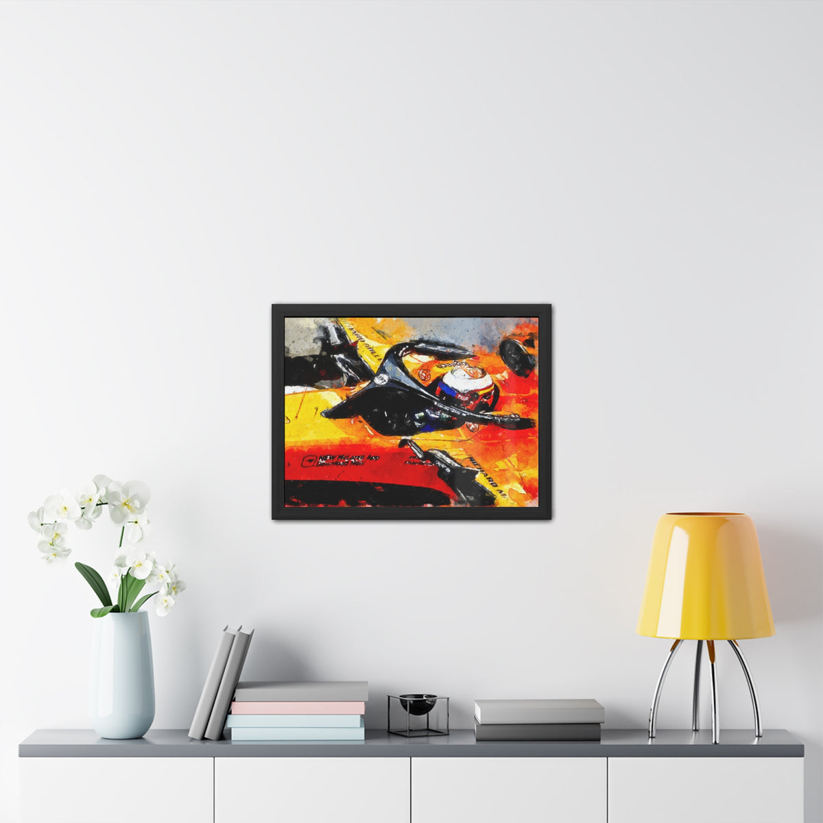 Capture the F1 Essence with Carlos Sainz - Framed Watercolour Fine Art Print Poster - Ready to Hang, Wall Art Formula One Gift