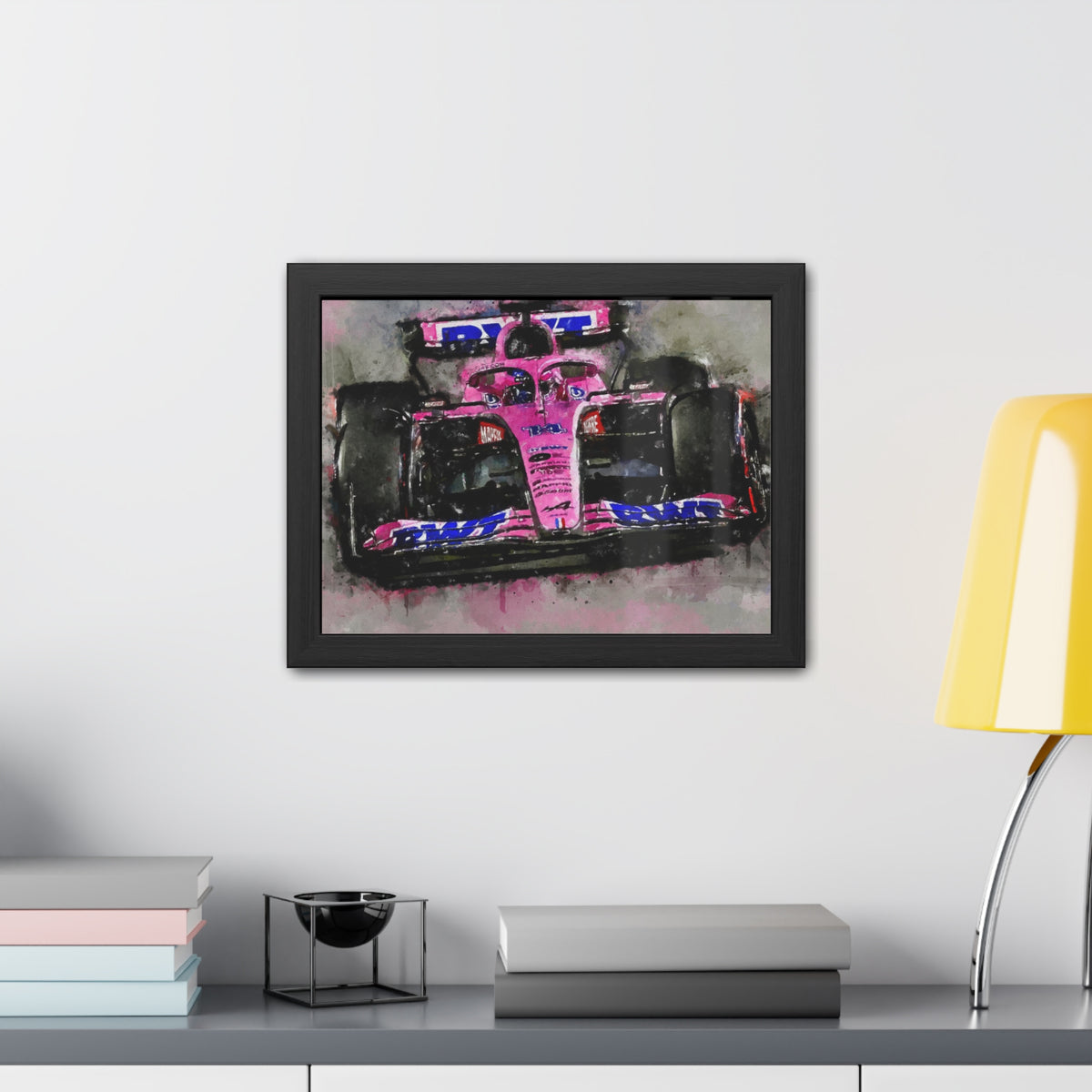 Accelerate Your Decor: Framed Watercolour F1 Fine Art Print Poster - Ready to Hang, Wall Art Formula One Gift