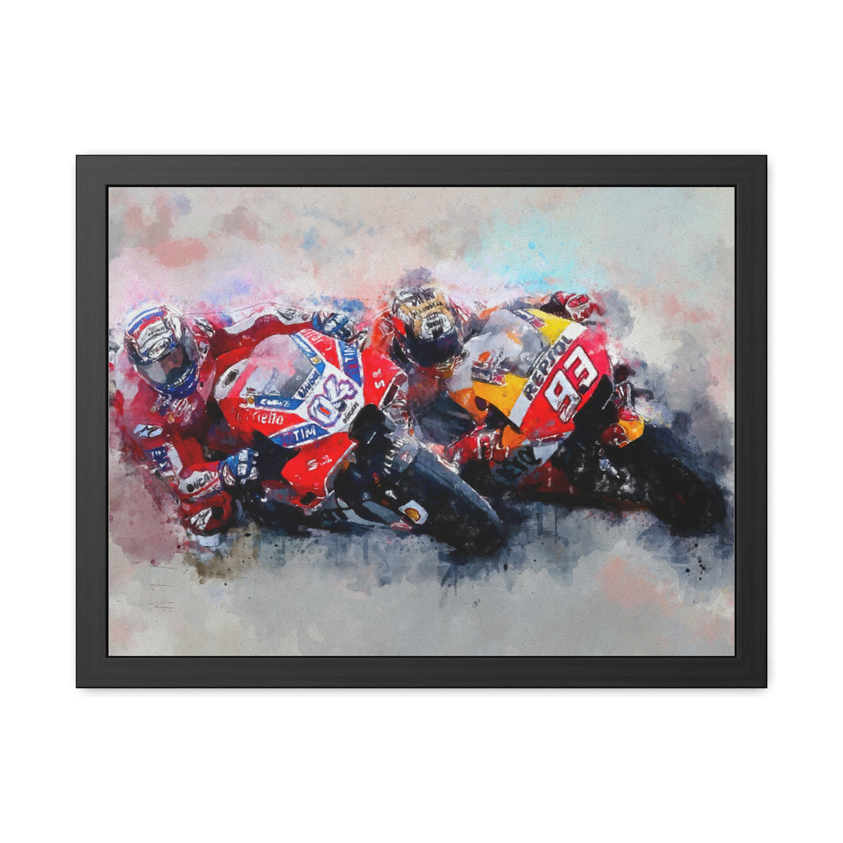 MotoGP Masterpiece: Framed Watercolour Fine Art Print  - Ready to Hang, Wall Art Poster - The Perfect MotoGP Gift